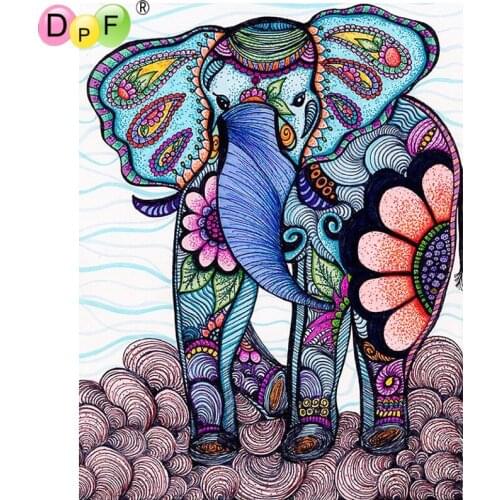 DPF 5D full Round Diamond Painting Flower Elephant DIY Magic Cube Cross Stitch Crafts Diamond Embroidery Mosaic Home Art Decor