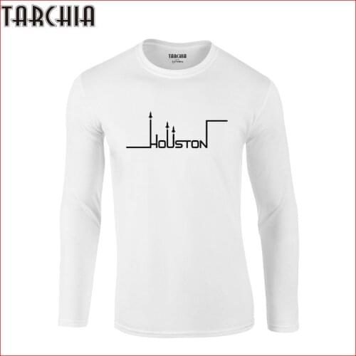 TARCHIA Homme T-Shirt 100% Cotton Plus Size Mens Tee Tee 2021 Brand Houston Free Shipping Eur Size Long Sleeve Men New