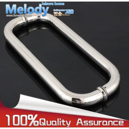 H003 Frameless Bath room Shower Door Handle 304 stainless steel Polish Chrome hardware:C-C500mm