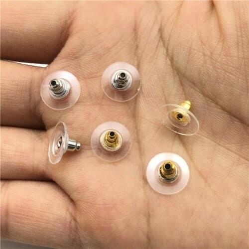 JunKang 300pcs Copper with Plastic Round Disk Earring Back Stopper Diy Findings Accessories for jewelry making Wholesale