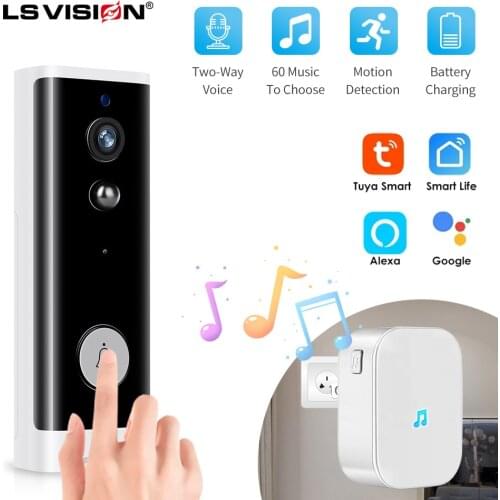 Tuya Smart Life 1080P HD WiFi Video Doorbell Camera Smart Home Security Wireless Door Camera Outdoor Google Home Alexa Support