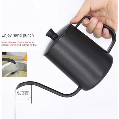 Drip Kettle 350ml 600ml Coffee Tea Pot Non-stick Coating Food Grade Stainless Steel Gooseneck Drip Kettle Swan Neck Thin Mouth