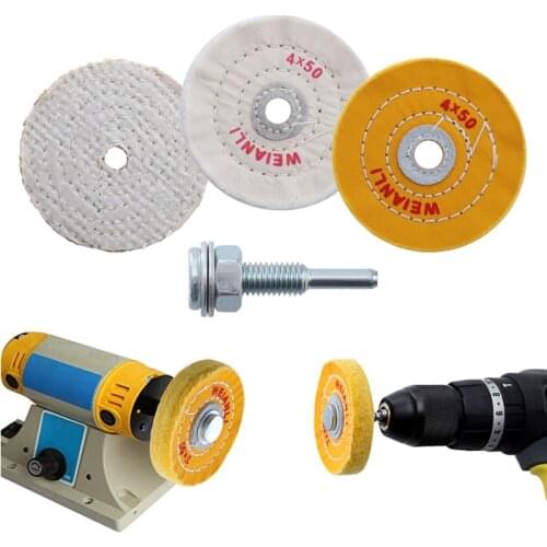 3''/4'' Cloth Buffing Wheel 50 Layers Cotton Lint Jewelry Wood Metal Polishing Wheels Abrasive Tools