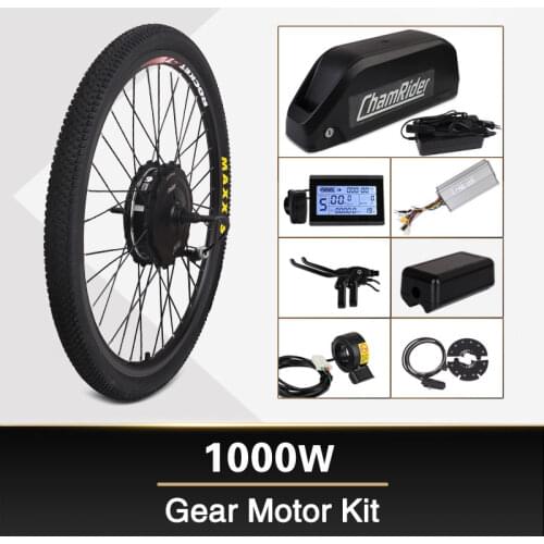 1000W Motor Wheel 48V Electric Bicycle Kit 20AH Polly Battery Ebike Conversion Kit XF19 Geared Hub Motor Electric Bike Kit