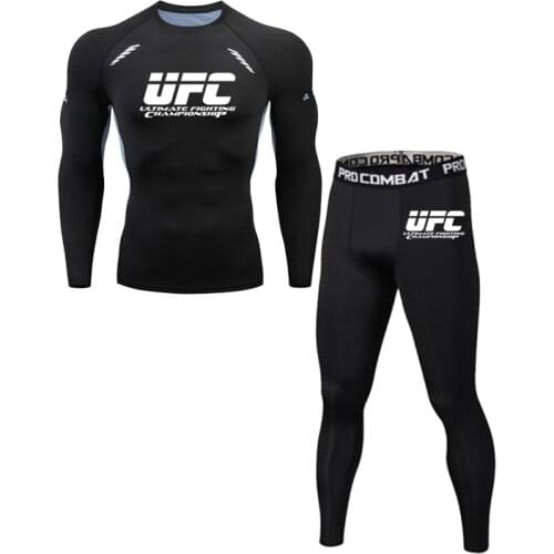 Mens Brand 2pcs/set Compression T Shirt Tights Pants Sportswear Clothes Quick Dry Running Jogging Training Gym Fitness Men Suit