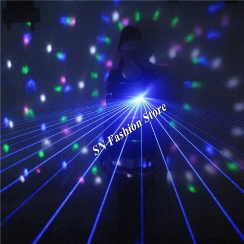 LS802 New 40 laser Rays/beams 1pcs laser head /Blue laser light gloves ballroom dance dj gloves stage show party bar supplies