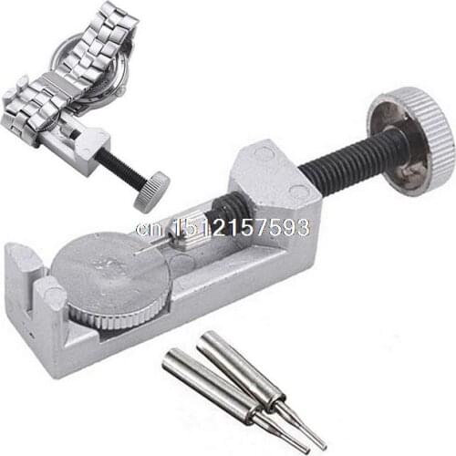 ALL Metal Adjustable Watch Band Bracelet Repair Accessories Link Remover Tool Silver with Three Spare Pins WT0009