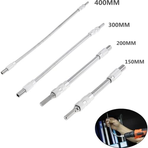 150/200/300/400mm Flexible Shaft Screwdriver Extension Link Rod Drill 1/4" Flexible Drill Connecting Link Power Tool Accessories