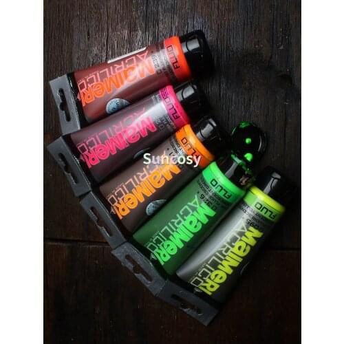 MAIMERI Polycolor Acrylic Paints Fluorescent Colors 75 ml, Acrylic Color for Fabric Painting , Fine Arts Hobby Art Supplies