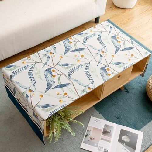 Fashion Home Nordic style cotton Rectangle tablecloth YELLOW flower leaf tablecloth Table flag Tea table cover