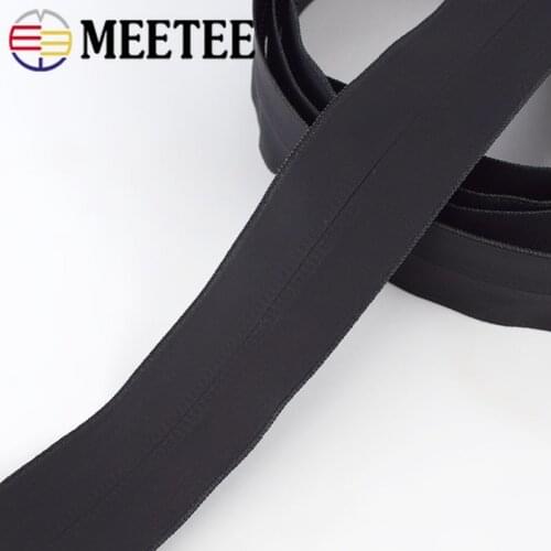 2/5Meters 8# Waterproof Zippers Black Invisible Nylon Zipper for Sewing Outdoor Jacket Bags Suitcases Coil Zips DIY Accessories