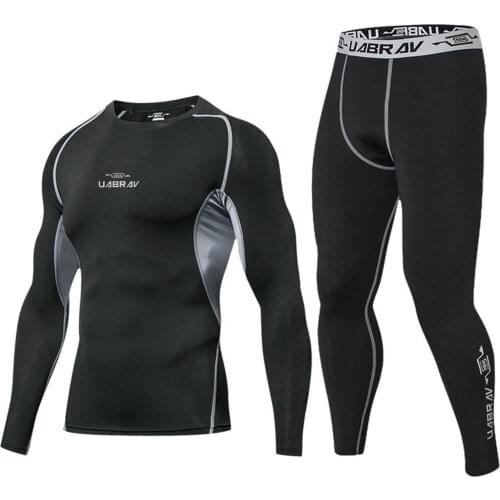 Mens Thermal Underwear Underpants Kit Sports Compression Clothing Tracksuit For Men Fitness Slim Joggers Base Layer Set Long