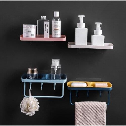 Soap Dish No Drilling Wall Mounted Soap Sponge Drain Holder Soap Rack Self Adhesive Soap Box Bathroom Accessories