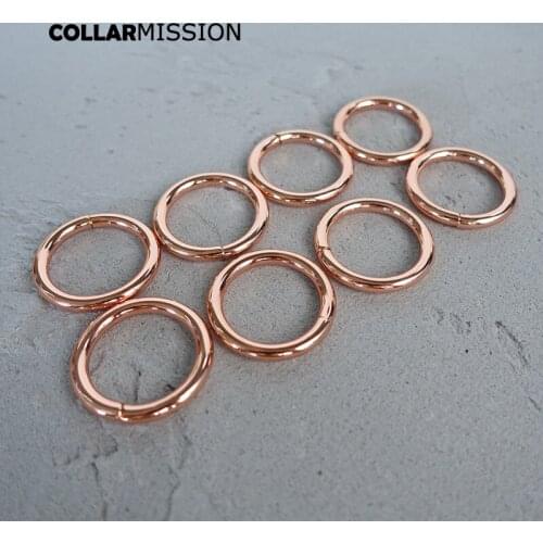 Metal Plated non-Welded 25mm rose gold O Rings adjustable ring clip buckles Hooks for handbag back YH25M