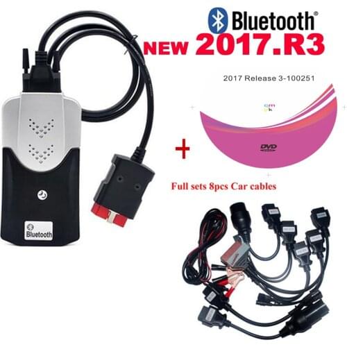 2021 obd2 Scanner NEW VCI 2017.R3 keygen vd pro plus bluetooth for delphis Cars Trucks diagnostic tool +8 pcs CABLES