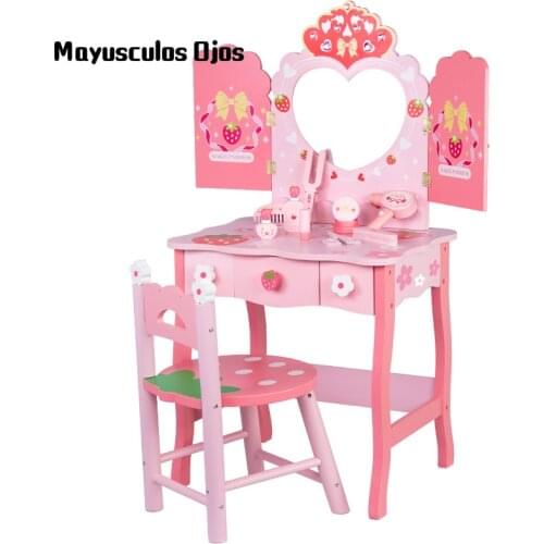 New Wooden Girl Dressing Table Large Play House Childrens Kindergarten Toys