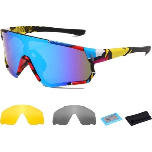 New Printing Frame Polarized Cycling Sunglasses Outdoor Bicycle Goggles UV400 Men Women Sports Glasses