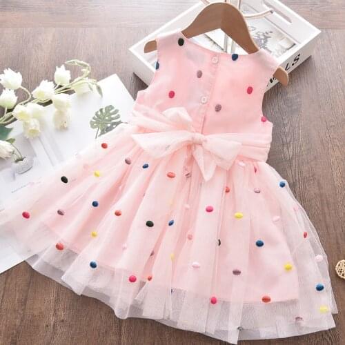 Baby Girls Embroidery Dresses 2021 New Summer Baby Fashion Mesh Dress Kid Party Vestidos Casual Clothes Sweet Outfit for 3-8Y
