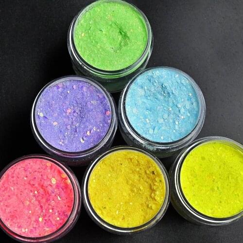 1 Oz/Jar Professional Acrylic Chunky Glitter Powder Kit Crystal Powder Nail Polish Extension Carving Manicure Design Decoration