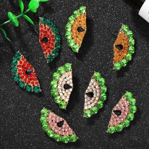 Dvacaman Colorful Crystal Stud Earrings for Women Cute handmade Rhinestone Small Earrings Summer Holiday Fruit Jewelry Wholesale