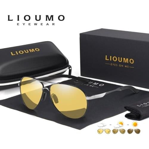 LIOUMO Brand Men Sunglasses Polarized Women Glasses Day Night Vision Photohcromic Driving Eyewear Anti-Glare UV400 lentes de sol