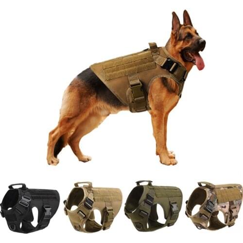 Tactical Dog Harness German Shepherd Medium Large Adjustable No Pull Dog Harness Vest Nylon Breathable Harness For Dogs