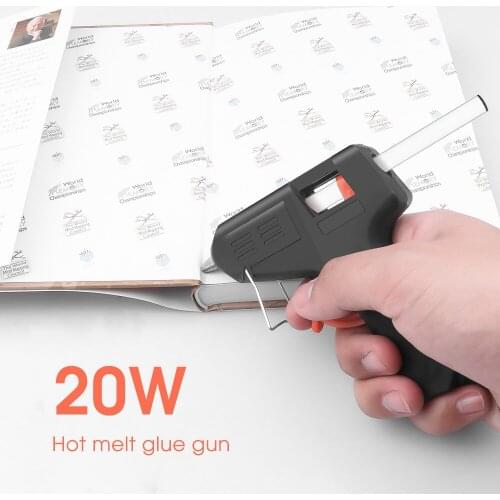 20W Hot Melt Glue Gun High Temp Heater Melt Repair Tool Heat Gun Mini Gun EU Plug with 7mm x 100MM Glue Sticks 10pcs