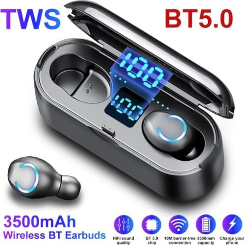 Bluetooth 5.0 Touch Control TWS Earphones CVC 8.0 Noise Reduction Wireless Earbuds Digital Display Earbuds 3500mAh Charging Box