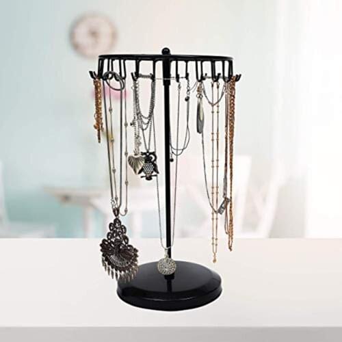 23 Hooks Rotating Necklace Display Holder Jewelry Organizer Pendant Bracelet Jewelry Stand Rack Display Stand Rack