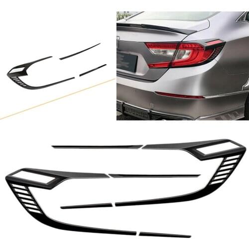 Car Rear Lamp Light Taillight Decoration Trim Cover Glossy Black ABS For Honda Accord 10th 2018 2019 LHD