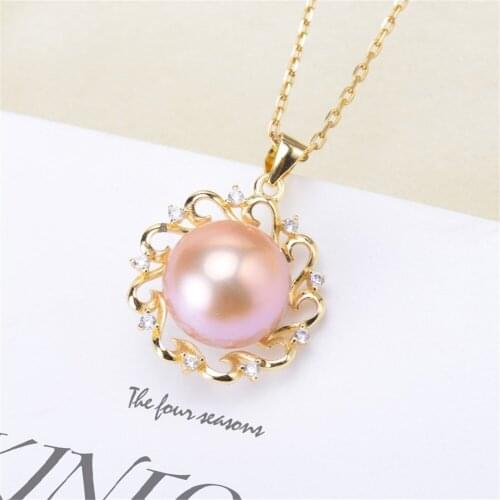 Factory Wholesale Real Solid S925 Sterling Silver Accessories DIY Jewelry Making Pearl Pendant For Women Charm Gift
