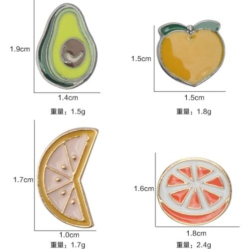 1 Set/4 Pcs Girls Jewelry Fruit Brooches Women Men Cute Pins Badge Collar Brosh Small Brooches for Children Orange Banana Brooch