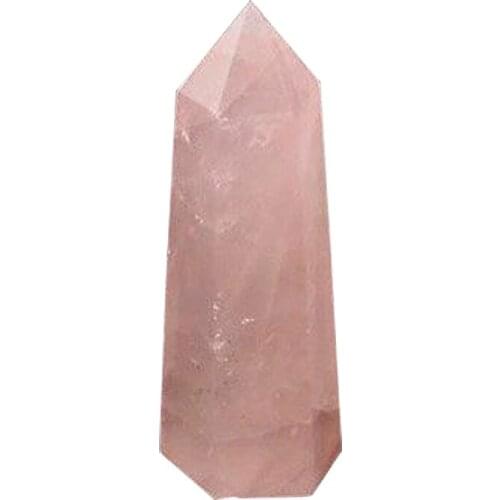 1Pcs Pink Rose Quartz Crystal Point Wand Obelisk Natural Rock Stones For Home Decor Meditation Gift Stone 4-5cm