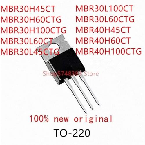 10PCS MBR30H45CT MBR30H60CT MBR30H100CTG MBR30L60CT MBR30L45CTG MBR30L100CT MBR30L60CTG MBR40H45CT MBR40H60CT MBR40H100CTG TO220