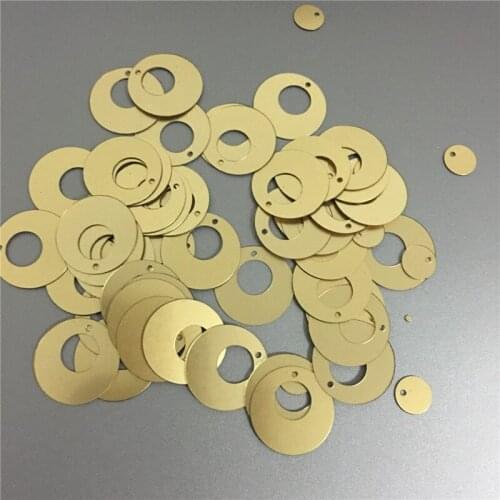 1000pcs 16mm&7mm Matt Golden Circle Deauration Color Side Hole Sequins Craft for Scrapbook Garments Sewing