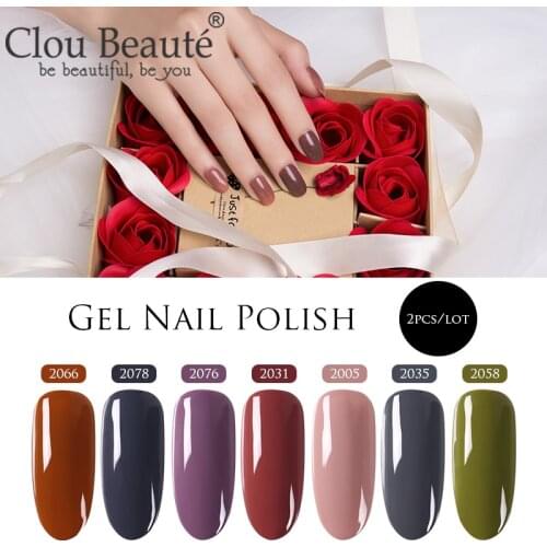 Clou Beaute 2pcs/lot Color UV Gel Nail Polish Nail Art Design Manicure Primer Gel Varnish Soak Off UV LED Gellak Base Top Coat