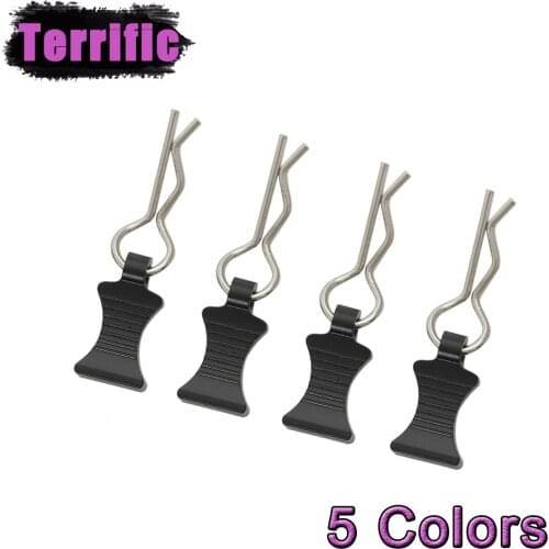 4 Pcs Stainless Steel R Type Car Shell Fixed Body Clip with Tab for 1/8 1/10 1/12 RC Crawler Axial Capra TRX4 SCX10 Upgrade Part