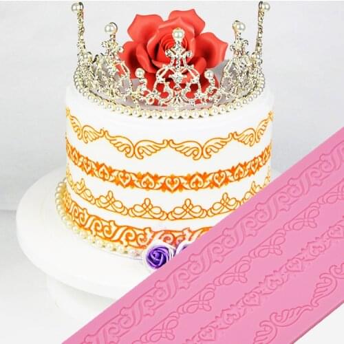 4 Patterns Lace Mold Silicone Sugar Lace Pad Cake Brim Decoration Mold Kitchenware DIY Tool K496