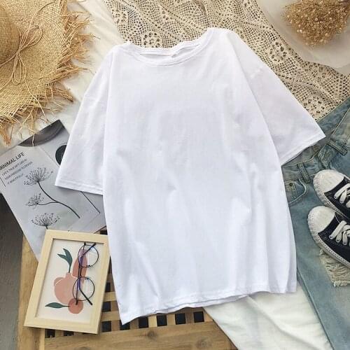 4XL Plus Size T Shirt Women Black White Tshirts Lady Solid Cotton Tees Short Sleeve T shirts Female Summer Tops for Woman vogue
