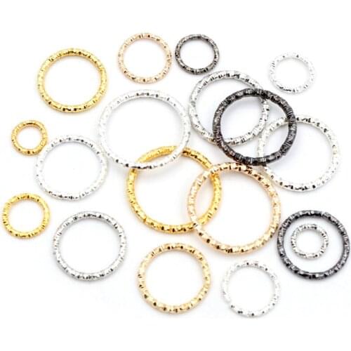 50-100pcs/lot 8 10 15 18 20mm 5-Colors Jump Rings Round Twisted Split Rings Connectors For Diy Jewelry Finding Making Supplies