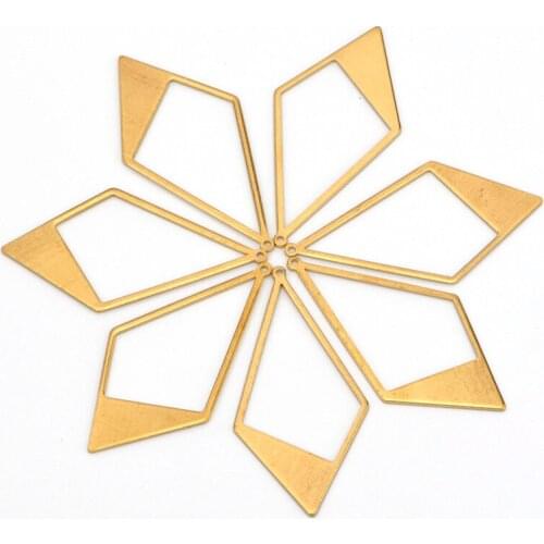 55*28mm Brass Hollow rhombus Earrings Pendant Pendant diy handmade ear line decoration accessories