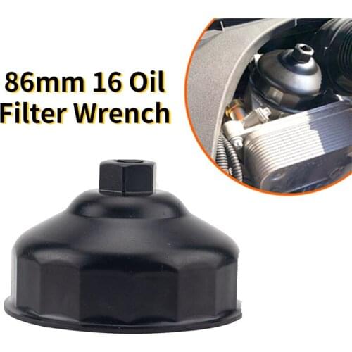 86mm 16 Flutes Oil Filter Wrench End Socket Square Drive Cap Remover Tool Mini Auto Car Repair Tools for BMW Volvo