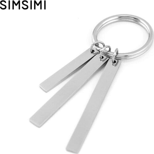 100% Stainless Steel Key Chain KeyRing Blank Rectangle Tags Charms High Quality Keychain Sleutelhanger llaveros hombre chaveiro