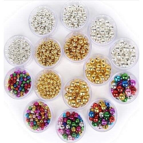 20-100Pcs/lot 6/8/10/12/14mm Loose Beads Small Jingle Bells Christmas Decoration Pendants DIY Crafts Handmade Accessories