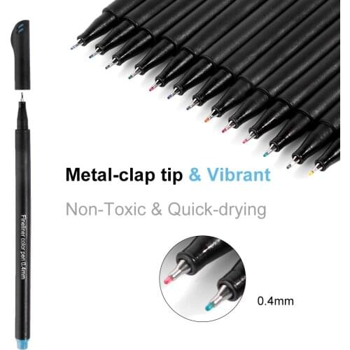 Colors Brush Pens, 24-Pack. Hard Tip for Calligraphy and Art Drawings, Painting, Writing, Coloring