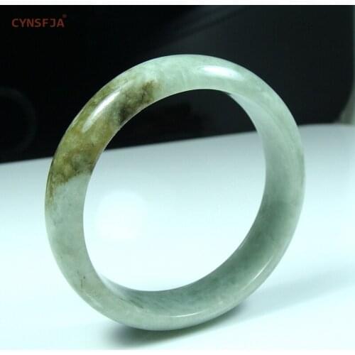 CYNSFJA Real Certified Natural Grade A Burmese Jadeite Womens Lucky Amulets Jade Bracelet Bangle 59mm High Quality Best Gifts