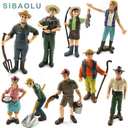 Farm Staff Worker Farmer Simulation people Model Bonsai figurine home decor miniature fairy garden decoration accessories modern