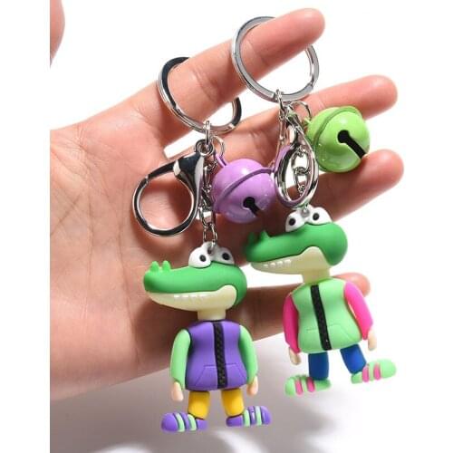 Flexible Glue Crocodile Doll Key Ring Pendant Creative Car Key Ring Pendant Exquisite Bag Ornament