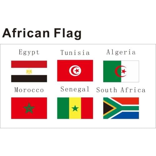 KAFNIK,80G silk screen print 90*150cm 3*5ft African flag Egypt/Tunisia/Algeria/Morocco/Senegal/South Africa flags for decoration