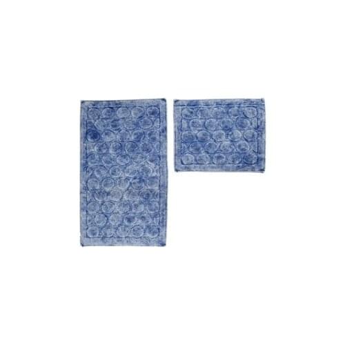 DowryWorld - Ortakoy Cotton Blue Bath Mat Set